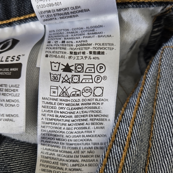 LEVI'S 513 CLASSIC JEANS MENS BLUE DENIM STRAIGHT LEG ZIPPER FRONT SIZE 36X32 - Picture 7 of 8